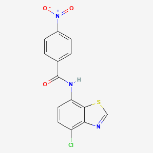 molecular formula C14H8ClN3O3S B2386001 N-(4-chloro-1,3-benzothiazol-7-yl)-4-nitrobenzamide CAS No. 932537-84-3