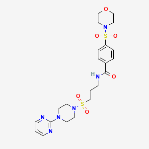 4-(morpholinosulfonyl)-N-(3-((4-(pyrimidin-2-yl)piperazin-1-yl)sulfonyl)propyl)benzamide