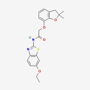 molecular formula C21H22N2O4S B2386016 2-((2,2-dimethyl-2,3-dihydrobenzofuran-7-yl)oxy)-N-(6-ethoxybenzo[d]thiazol-2-yl)acetamide CAS No. 941947-84-8