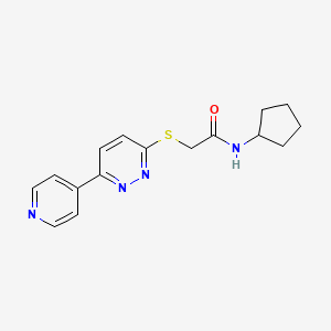 N-cyclopentyl-2-(6-pyridin-4-ylpyridazin-3-yl)sulfanylacetamide