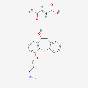molecular formula C11H10D5NO2 B238602 6-(3-Dimethylaminopropoxy)-10,11-dihydrodibenzo(b,f)thiepin-10-ol hydrogen maleate CAS No. 125982-00-5