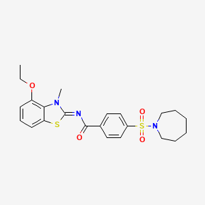 molecular formula C23H27N3O4S2 B2386022 (Z)-4-(azepan-1-ylsulfonyl)-N-(4-ethoxy-3-methylbenzo[d]thiazol-2(3H)-ylidene)benzamide CAS No. 533869-12-4