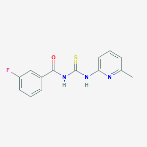 molecular formula C14H12FN3OS B238603 3-fluoro-N-[(6-methylpyridin-2-yl)carbamothioyl]benzamide 