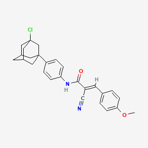 (E)-N-[4-(3-chloro-1-adamantyl)phenyl]-2-cyano-3-(4-methoxyphenyl)prop-2-enamide