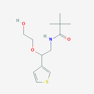 molecular formula C13H21NO3S B2386032 N-[2-(2-羟基乙氧基)-2-(噻吩-3-基)乙基]-2,2-二甲基丙酰胺 CAS No. 2097889-64-8