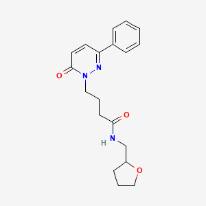molecular formula C19H23N3O3 B2386045 4-(6-oxo-3-phenylpyridazin-1(6H)-yl)-N-((tetrahydrofuran-2-yl)methyl)butanamide CAS No. 953157-60-3
