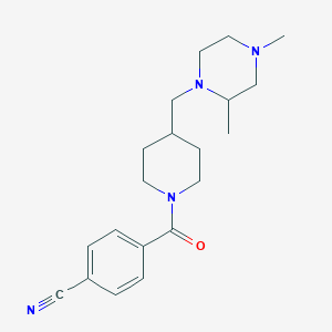 molecular formula C20H28N4O B2386049 4-(4-((2,4-Dimethylpiperazin-1-yl)methyl)piperidine-1-carbonyl)benzonitrile CAS No. 1421512-39-1