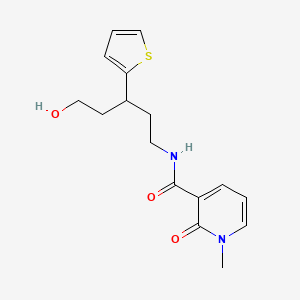 molecular formula C16H20N2O3S B2386053 N-(5-hydroxy-3-(thiophen-2-yl)pentyl)-1-methyl-2-oxo-1,2-dihydropyridine-3-carboxamide CAS No. 2034328-28-2