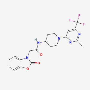 N-(1-(2-methyl-6-(trifluoromethyl)pyrimidin-4-yl)piperidin-4-yl)-2-(2-oxobenzo[d]oxazol-3(2H)-yl)acetamide