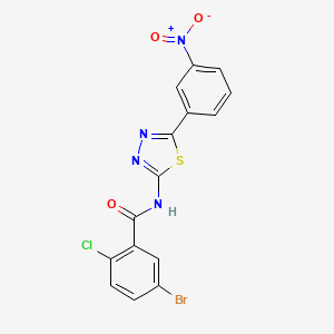molecular formula C15H8BrClN4O3S B2386071 5-bromo-2-chloro-N-[5-(3-nitrophenyl)-1,3,4-thiadiazol-2-yl]benzamide CAS No. 391862-55-8