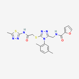 N-((4-(2,5-dimethylphenyl)-5-((2-((5-methyl-1,3,4-thiadiazol-2-yl)amino)-2-oxoethyl)thio)-4H-1,2,4-triazol-3-yl)methyl)furan-2-carboxamide