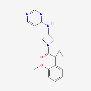 N-{1-[1-(2-methoxyphenyl)cyclopropanecarbonyl]azetidin-3-yl}pyrimidin-4-amine