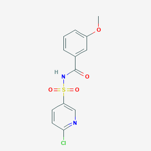 molecular formula C13H11ClN2O4S B2386094 N-[(6-chloropyridin-3-yl)sulfonyl]-3-methoxybenzamide CAS No. 1281021-06-4