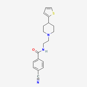 4-cyano-N-(2-(4-(thiophen-2-yl)piperidin-1-yl)ethyl)benzamide