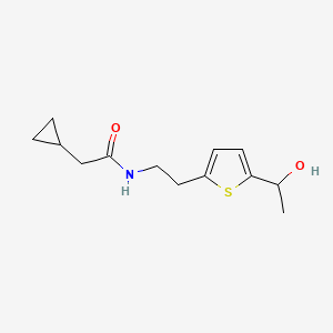 2-cyclopropyl-N-(2-(5-(1-hydroxyethyl)thiophen-2-yl)ethyl)acetamide