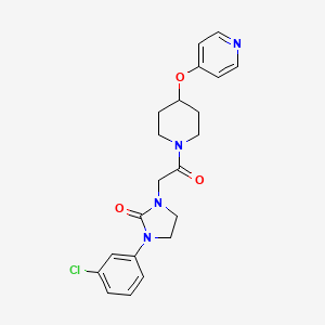 molecular formula C21H23ClN4O3 B2386101 1-(3-Chlorophenyl)-3-(2-oxo-2-(4-(pyridin-4-yloxy)piperidin-1-yl)ethyl)imidazolidin-2-one CAS No. 2034329-70-7