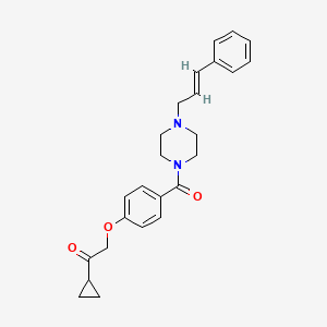 (E)-2-(4-(4-cinnamylpiperazine-1-carbonyl)phenoxy)-1-cyclopropylethanone