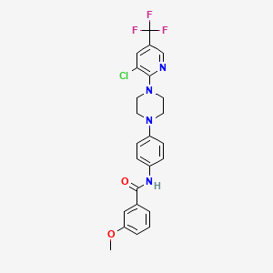 molecular formula C24H22ClF3N4O2 B2386104 N-(4-{4-[3-chloro-5-(trifluoromethyl)-2-pyridinyl]piperazino}phenyl)-3-methoxybenzenecarboxamide CAS No. 478262-22-5
