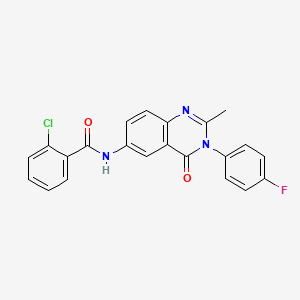 2-chloro-N-(3-(4-fluorophenyl)-2-methyl-4-oxo-3,4-dihydroquinazolin-6-yl)benzamide