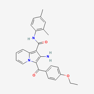 molecular formula C26H25N3O3 B2386115 2-amino-N-(2,4-dimethylphenyl)-3-(4-ethoxybenzoyl)indolizine-1-carboxamide CAS No. 903312-85-6