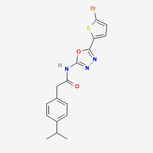 N-(5-(5-bromothiophen-2-yl)-1,3,4-oxadiazol-2-yl)-2-(4-isopropylphenyl)acetamide