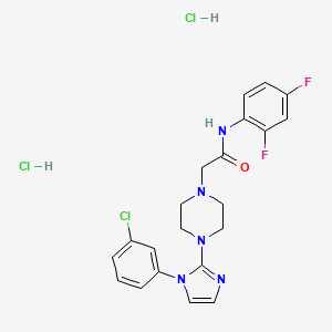 2-(4-(1-(3-chlorophenyl)-1H-imidazol-2-yl)piperazin-1-yl)-N-(2,4-difluorophenyl)acetamide dihydrochloride