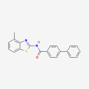 molecular formula C21H16N2OS B2386133 N-(4-甲基苯并[d]噻唑-2-基)-[1,1'-联苯]-4-甲酰胺 CAS No. 313528-60-8
