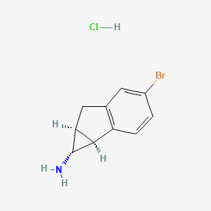molecular formula C10H11BrClN B2386139 (1R,1aS,6aS)-4-bromo-1H,1aH,6H,6aH-cyclopropa[a]inden-1-amine hydrochloride CAS No. 2059909-45-2