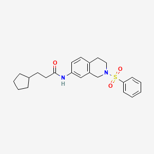 3-cyclopentyl-N-(2-(phenylsulfonyl)-1,2,3,4-tetrahydroisoquinolin-7-yl)propanamide