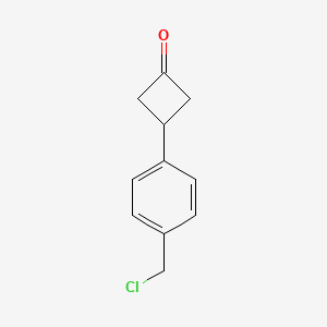 molecular formula C11H11ClO B2386151 3-[4-(Chloromethyl)phenyl]cyclobutan-1-one CAS No. 1378816-02-4