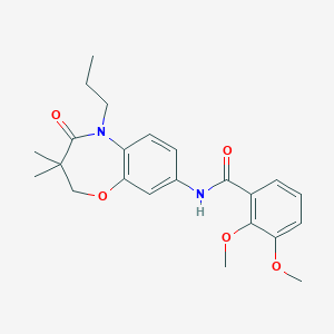 molecular formula C23H28N2O5 B2386156 N-(3,3-dimethyl-4-oxo-5-propyl-2,3,4,5-tetrahydrobenzo[b][1,4]oxazepin-8-yl)-2,3-dimethoxybenzamide CAS No. 921794-88-9