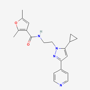 molecular formula C20H22N4O2 B2386158 N-(2-(5-环丙基-3-(吡啶-4-基)-1H-吡唑-1-基)乙基)-2,5-二甲基呋喃-3-甲酰胺 CAS No. 1797259-76-7