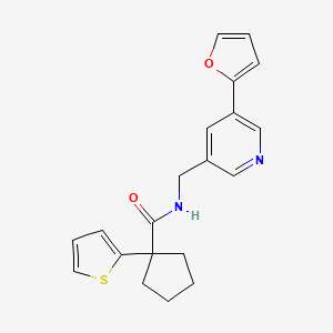 molecular formula C20H20N2O2S B2386161 N-((5-(呋喃-2-基)吡啶-3-基)甲基)-1-(噻吩-2-基)环戊烷甲酰胺 CAS No. 2034518-65-3