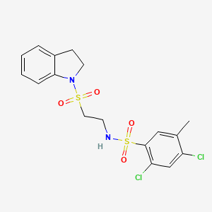 2,4-dichloro-N-(2-(indolin-1-ylsulfonyl)ethyl)-5-methylbenzenesulfonamide