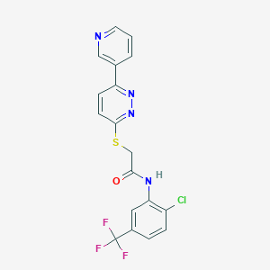 molecular formula C18H12ClF3N4OS B2386163 N-(2-氯-5-(三氟甲基)苯基)-2-((6-(吡啶-3-基)嘧啶-3-基)硫代)乙酰胺 CAS No. 899953-23-2