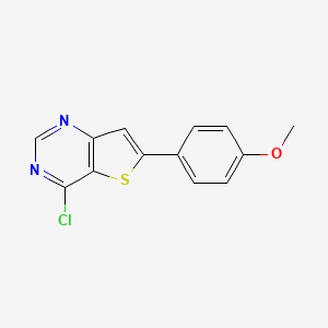 molecular formula C13H9ClN2OS B2386171 4-Chloro-6-(4-methoxyphenyl)thieno[3,2-d]pyrimidine CAS No. 869709-83-1