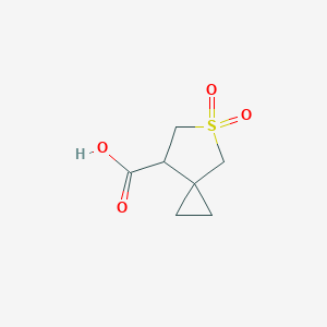 molecular formula C7H10O4S B2386175 5,5-Dioxo-5lambda6-thiaspiro[2.4]heptane-7-carboxylic acid CAS No. 2413874-74-3