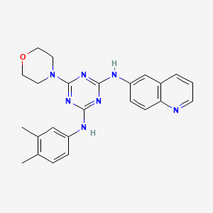 molecular formula C24H25N7O B2386176 N2-(3,4-dimethylphenyl)-6-morpholino-N4-(quinolin-6-yl)-1,3,5-triazine-2,4-diamine CAS No. 946261-67-2