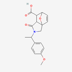 molecular formula C18H19NO5 B2386180 2-[1-(4-Methoxyphenyl)ethyl]-1-oxo-1,2,3,6,7,7a-hexahydro-3a,6-epoxyisoindole-7-carboxylic acid CAS No. 1005262-33-8