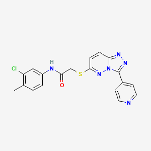 molecular formula C19H15ClN6OS B2386186 N-(3-chloro-4-methylphenyl)-2-[(3-pyridin-4-yl-[1,2,4]triazolo[4,3-b]pyridazin-6-yl)sulfanyl]acetamide CAS No. 868969-76-0