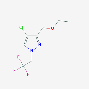 molecular formula C8H10ClF3N2O B2386191 4-chloro-3-(ethoxymethyl)-1-(2,2,2-trifluoroethyl)-1H-pyrazole CAS No. 1856093-20-3