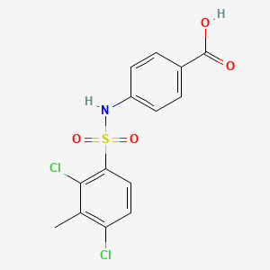 molecular formula C14H11Cl2NO4S B2386200 4-(2,4-Dichloro-3-methylbenzenesulfonamido)benzoic acid CAS No. 1018128-04-5