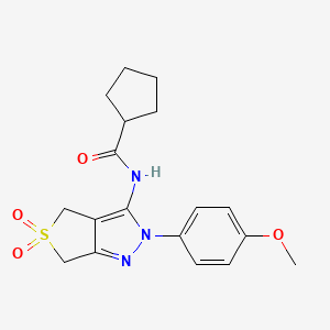 N-(2-(4-methoxyphenyl)-5,5-dioxido-4,6-dihydro-2H-thieno[3,4-c]pyrazol-3-yl)cyclopentanecarboxamide