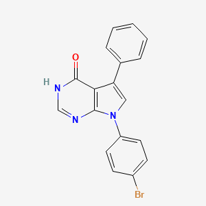 molecular formula C18H12BrN3O B2386213 7-(4-bromophenyl)-5-phenyl-3,7-dihydro-4H-pyrrolo[2,3-d]pyrimidin-4-one CAS No. 220835-18-7