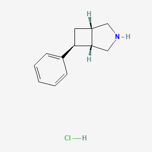 molecular formula C12H16ClN B2386223 (1S,5R,6S)-6-苯基-3-氮杂双环[3.2.0]庚烷盐酸盐 CAS No. 2044705-96-4