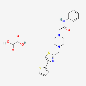 N-phenyl-2-(4-((4-(thiophen-2-yl)thiazol-2-yl)methyl)piperazin-1-yl)acetamide oxalate