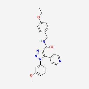 molecular formula C24H23N5O3 B2386228 N-(4-ethoxybenzyl)-1-(3-methoxyphenyl)-5-(pyridin-4-yl)-1H-1,2,3-triazole-4-carboxamide CAS No. 1326823-00-0