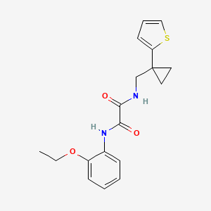 molecular formula C18H20N2O3S B2386234 N1-(2-ethoxyphenyl)-N2-((1-(thiophen-2-yl)cyclopropyl)methyl)oxalamide CAS No. 1207013-00-0