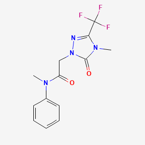 molecular formula C13H13F3N4O2 B2386236 N-甲基-2-(4-甲基-5-氧代-3-(三氟甲基)-4,5-二氢-1H-1,2,4-三唑-1-基)-N-苯基乙酰胺 CAS No. 1421485-03-1