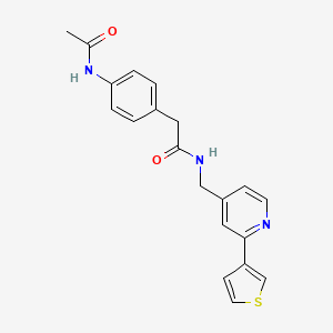 2-(4-acetamidophenyl)-N-((2-(thiophen-3-yl)pyridin-4-yl)methyl)acetamide